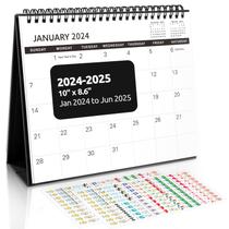 Calendário de mesa SKYDUE 2024-2025 18 meses com lista de tarefas e não
