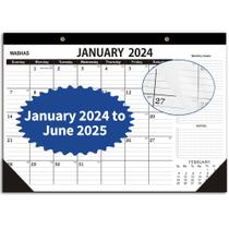 Calendário de mesa Wabhas 2024-2025 18 meses, papel de 17 x 12 cm de espessura