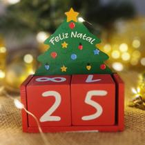 Calendário de Natal Em Madeira Decoração Natalina Calendário de Natal Em Madeira Decoração Natalina