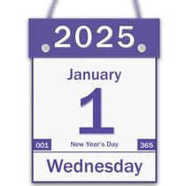 Calendário de parede 2025 Daily Purple com impressão grande 8,5 x 6 polegadas