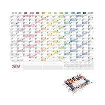 Calendário De Parede 2026 Planejador Diário Agenda Anual De 365 Dias Bloco Semanal Suspenso 12 Meses