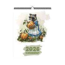 Calendário De Parede Animais Desenhados À Mão 2026: Desenhos De Coelho Peter E Raposa 12 Padrões