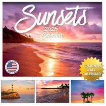 Calendário de parede Cozy Home Luxe 2025 Sunsets com grade grande