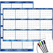 Calendário de parede DLY Oasis 2024 80x120cm Dry Erase Blue Calendário de parede DLY Oasis 2024 80x120cm Dry Erase Blue