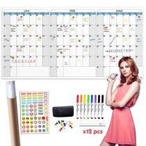 Calendário de parede Dry Erase Clever Clean 36x72cm com acesso.