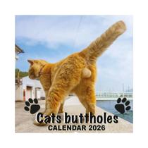 Calendário De Parede Engraçado Com Bumbum De Gato 2026, Planejador Mensal Humorístico Com Cauda De