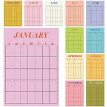 Calendário de parede Fullhawl 2025-26 Dry Erase 30x42 cm reutilizável