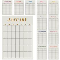 Calendário de parede grande Fullhawl, apagável a seco sem data de 12 x 16 polegadas