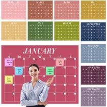 Calendário de parede grande reutilizável Fullhawl 122x92 cm 12 meses