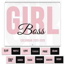 Calendário de Parede GuassLee 2025 Girl Boss - 18 Meses (11x14 polegadas)