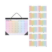 Calendário De Parede Mensal Grande Formato 2026 Com Design Arco-Íris E Capa Transparente Planner Calendário De Parede Mensal Grande Formato 2026 Com Design Arco-Íris E Capa Transparente Planner