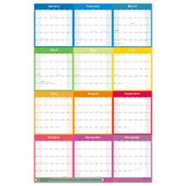 Calendário de Parede Vibrant Focus 2024 - Anual com Agenda (34,7x22,8cm)