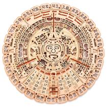 Calendário de parede Wood Trick Mayan Quebra-cabeça de madeira 3D de 35 cm