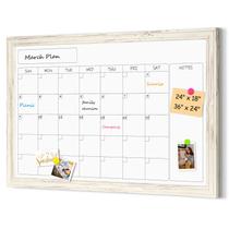 Calendário de quadro branco magnético 4 THOUGHT 61 x 46 cm com moldura de madeira