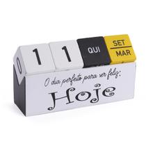 Calendário Decorativo Permanente Com Frase Em Madeira