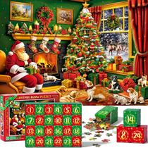 Calendário do Advento 2024 para adultos, crianças e adolescentes - 1000 peças de quebra-cabeças de Natal, surpresas de 24 dias, calendário de contagem regressiva de Natal, caixa de presente, jogo familiar, quebra-cabeça do advento, presentes de Natal para meninos, meninas, mulheres e homens