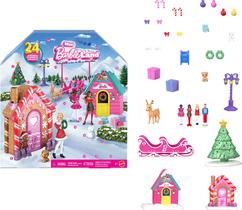 Calendário do Advento Barbie Mini Land com bonecas de 1,5 polegadas e 24 surpresas