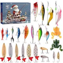 Calendário do Advento: contagem regressiva de pesca e Natal com conjunto de iscas Calendário do Advento: contagem regressiva de pesca e Natal com conjunto de iscas