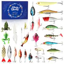 Calendário do advento da pesca 2024 com conjunto de iscas de pesca para pescadores Calendário do advento da pesca 2024 com conjunto de iscas de pesca para pescadores