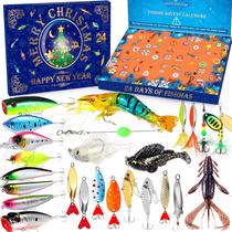 Calendário do Advento da Pesca PLUSINNO 2024 com 24 iscas de pesca