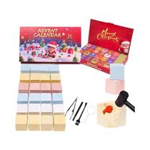 Calendário Do Advento De 24 Dias Com Cristais Naturais, Gemas E Cristais De Rocha Selenita,