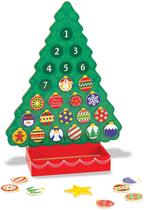 Calendário do Advento de Madeira Melissa & Doug - Árvore de Natal Magnética, 25 Ímãs