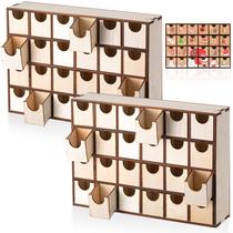 Calendário do Advento de madeira Sliner Christmas com 24 gavetas x2 Calendário do Advento de madeira Sliner Christmas com 24 gavetas x2