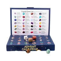 Calendário Do Advento De Natal Caixa De Presente De Cristal Mineral Coleções De Pedras Polidas Calendário Do Advento De Natal Caixa De Presente De Cristal Mineral Coleções De Pedras Polidas