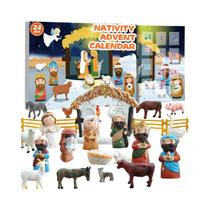 Calendário Do Advento De Natal Com 24 Peças, Mini Figuras De Presépio, Brinquedos De Contagem Calendário Do Advento De Natal Com 24 Peças, Mini Figuras De Presépio, Brinquedos De Contagem