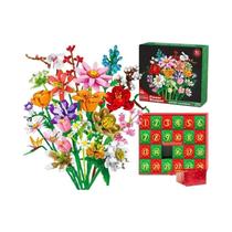 Calendário Do Advento De Natal Com Blocos De Montar De Buquê De Flores De Girassol, Contagem Calendário Do Advento De Natal Com Blocos De Montar De Buquê De Flores De Girassol, Contagem
