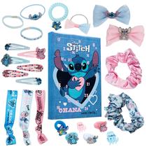 Calendário do Advento Disney Stitch 2024 com acessórios de cabelo para meninas Calendário do Advento Disney Stitch 2024 com acessórios de cabelo para meninas