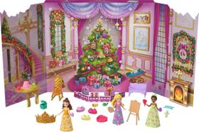 Calendário do Advento Mattel Disney Princess com 3 bonecas e 3 amigos