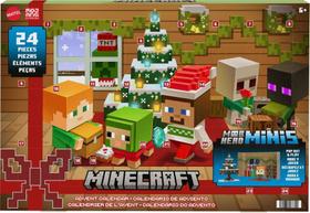 Calendário do Advento Mattel Minecraft Mob Head Minis com 24 peças