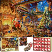 Calendário do Advento, Quebra-cabeças de Natal, Cabine de Natal, 1008 unidades
