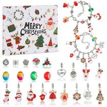 Calendário do Advento ROMROC 2024, pulseira de Natal, 24 peças para meninas Calendário do Advento ROMROC 2024, pulseira de Natal, 24 peças para meninas