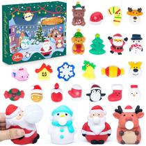 Calendário do Advento yocjoky 2024 com 3 brinquedos Jumbo e 21 Mochi Squishy