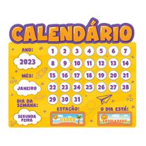 calendário escolar com detalhes para crianças interagir 56 cm