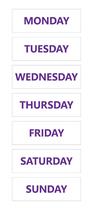 Calendário Magnético com Dias da Semana - Design Roxo Calendário Magnético com Dias da Semana - Design Roxo