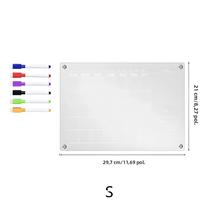 Calendário Magnético de Geladeira - Planejador Semanal Transparente em Acrílico Calendário Magnético de Geladeira - Planejador Semanal Transparente em Acrílico