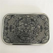 Calendário maia de moda com fivela de cinto de metal Western Cowboy