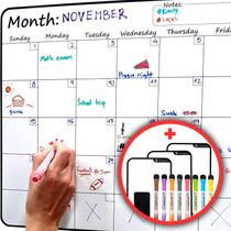 Calendário mensal magnético HMMagnets com conjunto de 3 quadros brancos