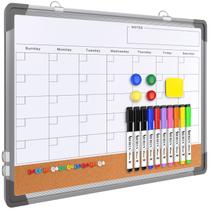Calendário mensal Whiteboard Dry Erase Cork Board 17x13 Calendário mensal Whiteboard Dry Erase Cork Board 17x13
