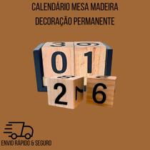 Calendário Mesa Madeira - Decoração Permanente