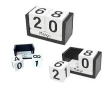 Calendário Mesa Madeira Dia Mês Importado Cubo Escritório Calendário Mesa Madeira Dia Mês Importado Cubo Escritório