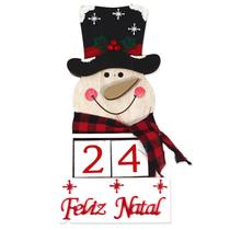 Calendário natalino Boneco de Neve 12x5x25,5