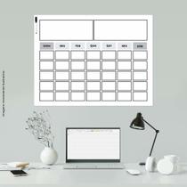 Calendário Parede Planejamento mensal Branco/Cinza 48x63