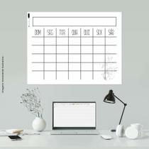 Calendário Parede Planejamento mensal Branco/Floral 48x63