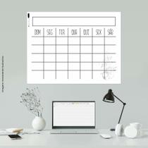 Calendário Parede Planejamento mensal Branco/Floral 48x63 Calendário Parede Planejamento mensal Branco/Floral 48x63