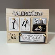 Calendário Permanente Bege com Preto