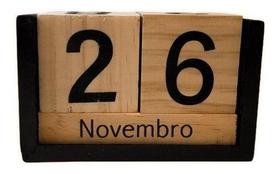 Calendário Permanente De Madeira Decorativo 6 Peças - Nipo